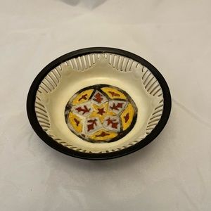 Hand Painted Small Bowl with Cutout Edging, c. 1925, Antique EUC